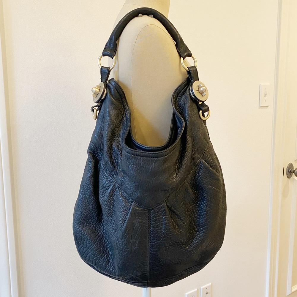 Stuart Weitzman Black Leather Hobo Bag